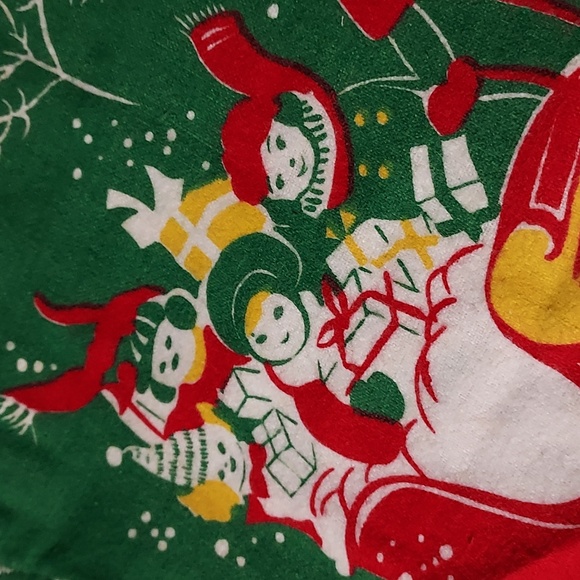 Vintage 1950 Christmas Stocking Christmas Design Snowmen Horse Season Greetings - Picture 3 of 10